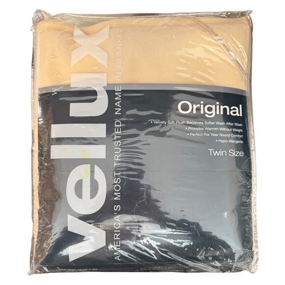 Ivory Original Vellux Blanket Twin 66x90 Soft Warm Year Round NEW - A1283 - Picture 3 of 12